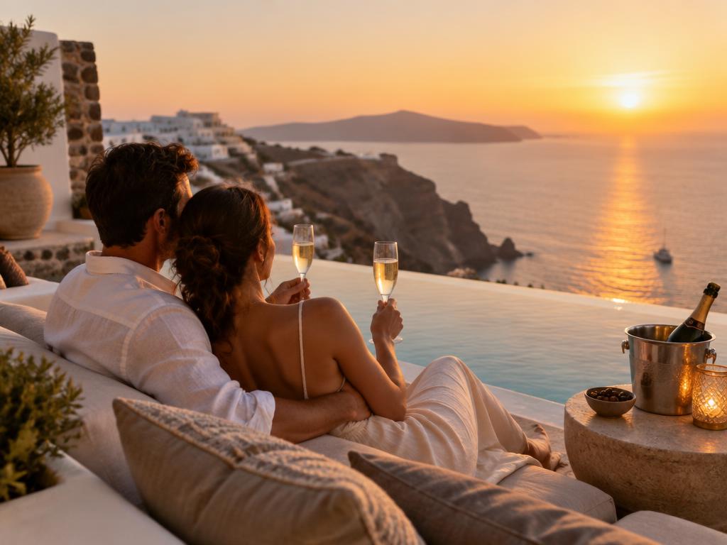 Private cliffside terrace overlooking the Mediterranean